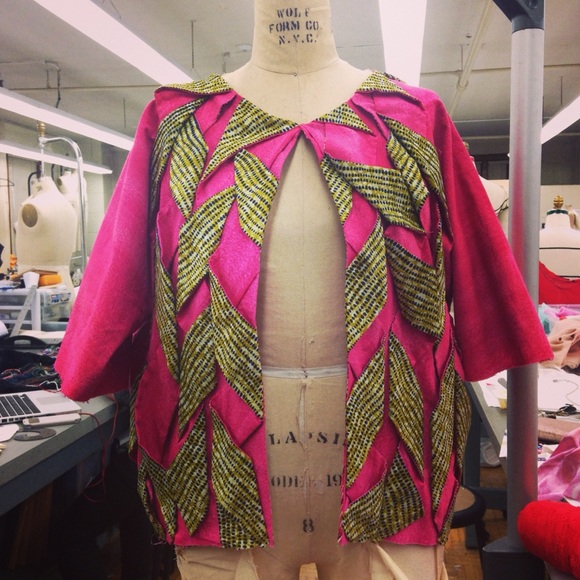 Pink Colorblock African Print Jacket - Picture 4 of 4